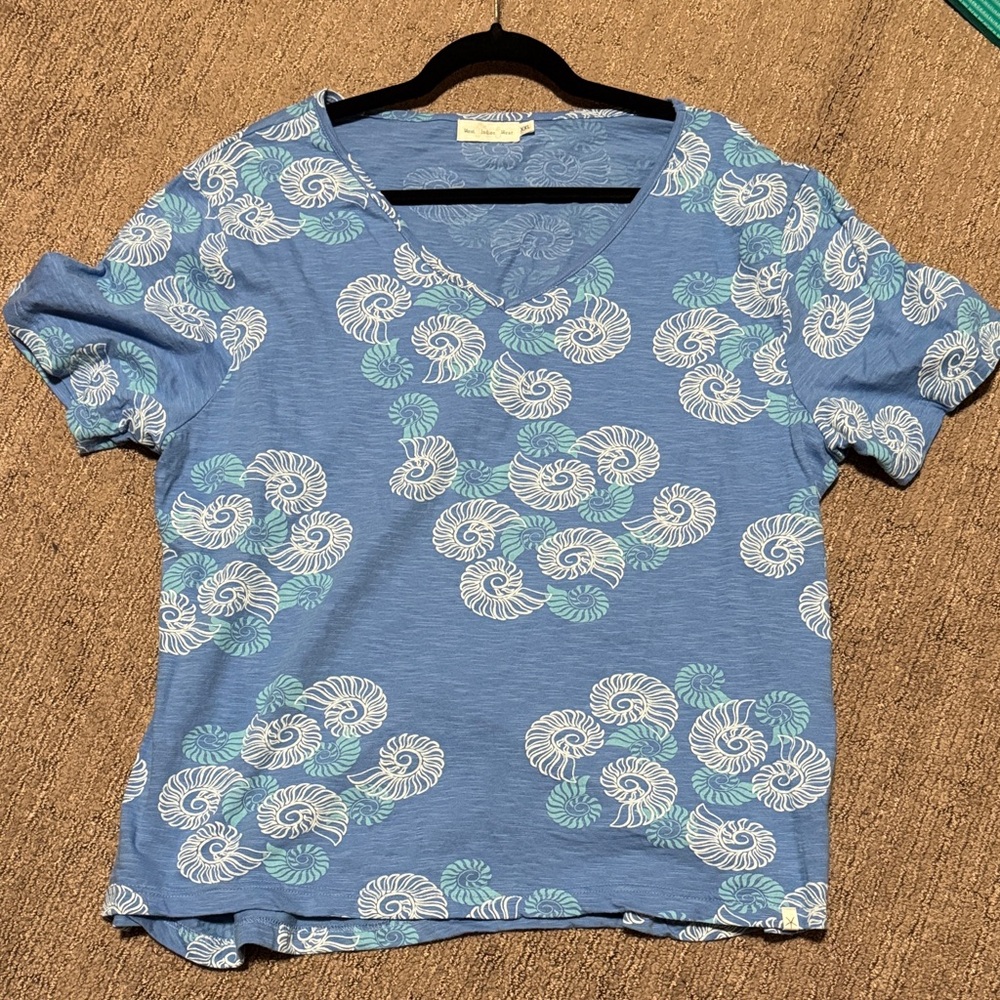 Blue Floral Women's Top XXL